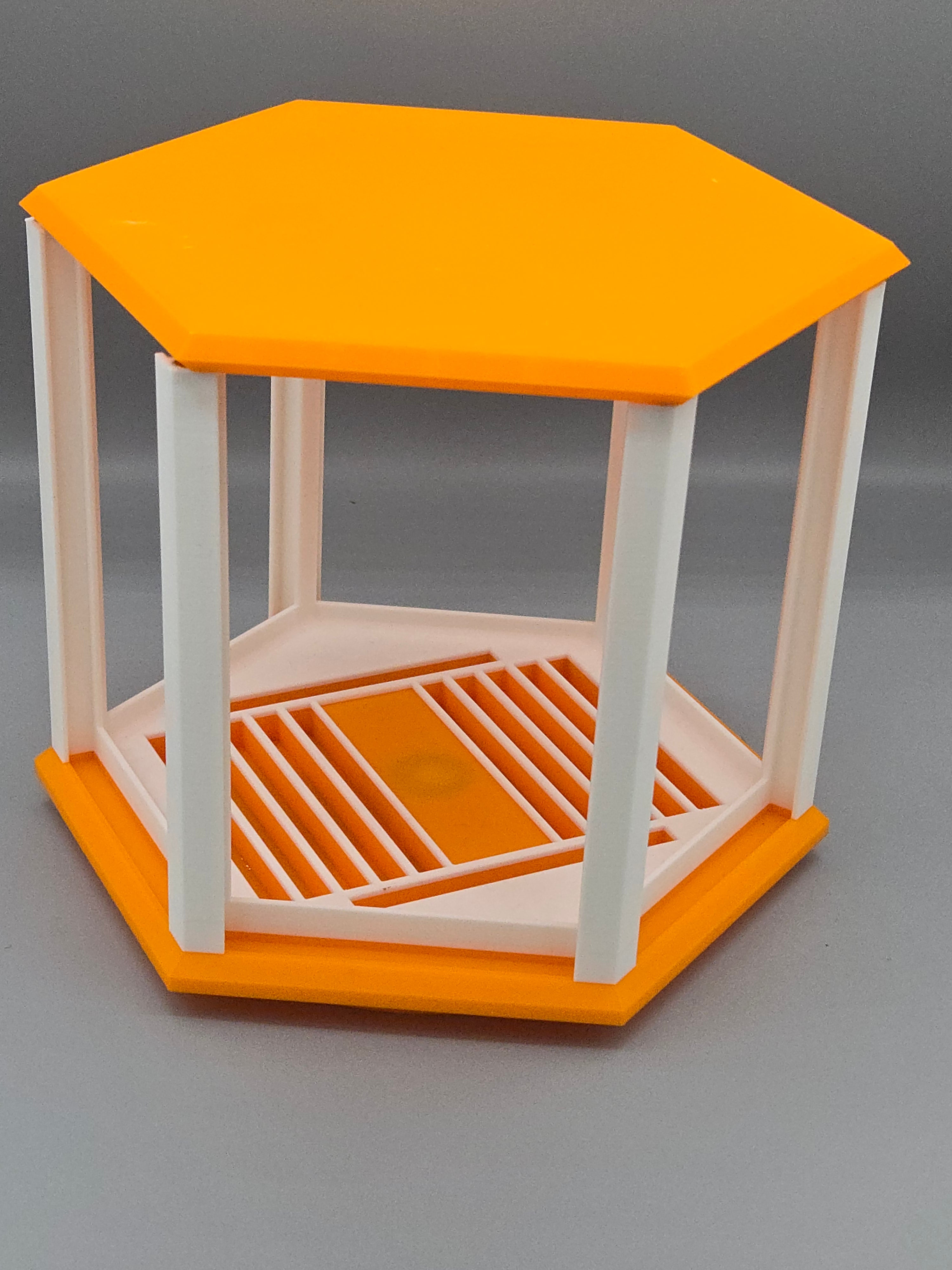 Rotating 6-Card Display Carousel with Internal Storage