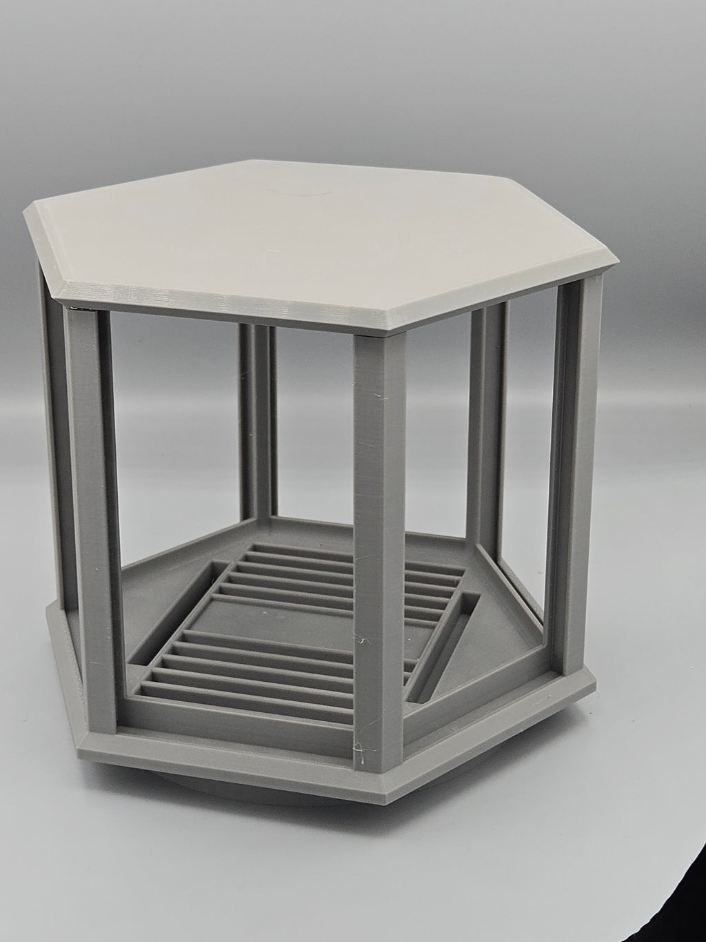 Rotating 6-Card Display Carousel with Internal Storage